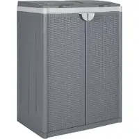 vidaXL Mülleimer mit 2 Klappen Grau 65x45x88 cm PP