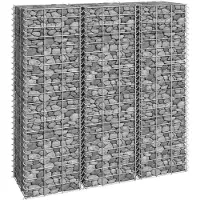 vidaXL Gabionen-Hochbeete 3 Stk. 30x30x100 cm Eisen