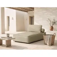 WFL GROUP Garten-Récamiere Lorento – 251x73x92 cm Taupe Kunstleder – Für Eine Person – Freistehend – Pflegeleicht – Für Überdachte Terrassen – Hergestellt in Polen