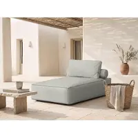 WFL GROUP Garten-Récamiere Lorento – 251x73x92 cm Hellgrau Kunstleder – Für Eine Person – Freistehend – Pflegeleicht – Für die Überdachte Terrasse – Hergestellt in Polen