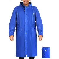 Unyqoos Wasserdichter, ultraleichter Regenponcho mit Ärmeln – Unisex, 190T Polyester mit TPU-Beschichtung, packbar, Kapuze, reflektierend, schützt Rucksack bis 50 L, blau