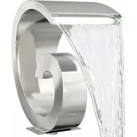 Syfax Pool-Wasserfall mit LED Edelstahl 304 50 x 30 x 53 cm Silber
