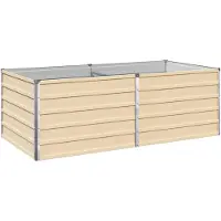 Syfax Hochbeet im Garten Elfenbein 163 x 80 x 55 cm Verzinkter Stahl