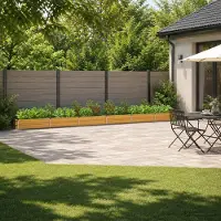 Syfax Hochbeet im Garten Holz Natur 600 x 40 x 24 cm Verzinkter Stahl