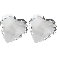 Markenlos Transparente Kristallherz-Anhänger, 45mm, 2 Stück, als hängende Dekoration für Fenster, Bäume und Hochzeiten