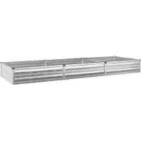 vidaXL Hochbeet im Garten Verzinktes Silber 240 x 80 x 24 cm Stahl