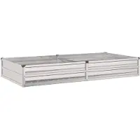 Syfax Hochbeet im Garten Verzinktes Silber 160 x 80 x 24 cm