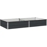 vidaXL Hochbeet im Garten Anthrazit 160 x 80 x 24 cm Stahl