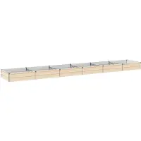 Syfax Hochbeet im Garten Elfenbein 480 x 80 x 24 cm Verzinkter Stahl