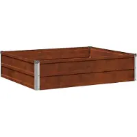 Syfax Hochbeet im Garten Wetterfeststahl 100 x 80 x 24 cm