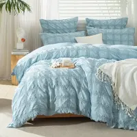 Merkloos Omgoods – Bettwäsche-Set aus Seersucker – 155 x 220 cm – Blau