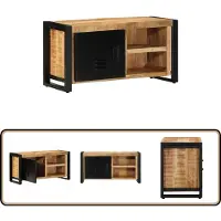 vidaXL TV-Schrank 80x30x40 cm Raues Massivholz Mango