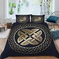 Sonstiges Bettwäsche-Set 155x220 cm 3-teilig Wikinger 3D Motiv Mikrofaser mit Reißverschluss