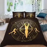 Sonstiges Bettwäsche Set 2-teilig 135x200 cm mit Kissenbezug 80x80 cm Gotische Geometrie 3D Druck