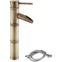 Merkloos Omgoods – Antiker Messing-Waschtischarmatur – Einhebel-Wasserfall-Wasserhahn