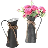 Merkloos Omgoods – Set aus 2 Vintage-Blumentöpfen aus Metall