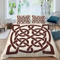 Sonstiges Bettwäsche-Set 3-teilig 220x240 cm Wikinger-Muster Microfaser mit Reißverschluss
