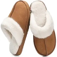 Merkloos Solidchoice – Uni-Slipper aus Kunstwildleder mit Memory-Schaum