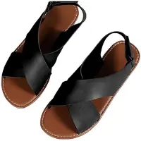 Merkloos Omgoods – Bequeme Sommersandalen für Damen mit flachem Fußbett