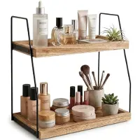 Merkloos Omgoods – Holz-Kaffee-Organizer – Küchenaufbewahrung mit 2 Ebenen für Kaffee und Gewürze
