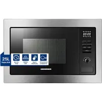 Heinner HMW-MDBI25GDIX Einbau-Mikrowelle 25L, 900W, Grill 1000W, Digital, Schwarz/Silber