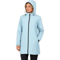 Merkloos Solidchoice – Wasserdichte Jacke für Damen, leicht – Langer Trenchcoat – Atmungsaktiv – Mit Kapuze – Geeignet für Wandern – Camping – Regenjacke