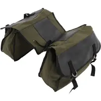 Merkloos Omgoods – Fahrradtasche, viel Stauraum – Fahrradtasche, doppelwandig – Fahrradrucksack – Wasserdicht – Stabile Befestigung – Langlebig, aus robustem 12-Unzen-Canvas und Leder – Fahrradtasche