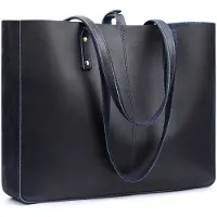 Merkloos Große Ledertasche für Damen mit Laptopfach