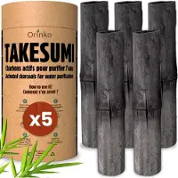 Dripio Binchotan Aktivkohle-Sticks 5er-Pack, 16 cm, Bambus, Wasserfilter