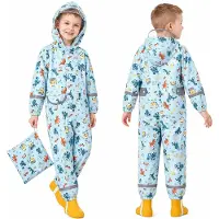 Merkloos Wasserdichte Regenjacke für Kinder mit Kapuze und reflektierenden Details