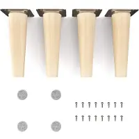 Merkloos Set mit 4 Möbelbeinen aus Buche, 15 cm hoch
