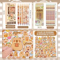 Merkloos Großer Stifteköcher für Kinder – Set mit Schrein im Capybara-Design – Braun – 2er-Set
