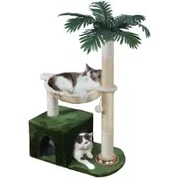 Sonstiges Kratzbaum 95cm mit Metall-Hängematte & Kugelbahn, grün