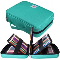 Merkloos Bleistiftetui mit großer Kapazität – Wasserdicht – Etui mit 72 Fächern – Langlebig – Kompakt – Aus robustem Polyester-Oxford. – Bleistiftbox