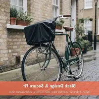Markenlos Regenhülle für Fahrradkorb, 35 Liter, wasserdicht, Polyester, Schwarz