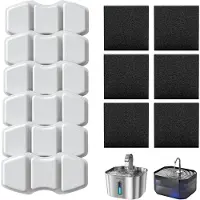 Dripio Ersatzfilter für Katzenbrunnen, 6 Aktivkohlefilter + 6 Schwämme