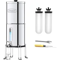 Dripio Wasserfiltersystem mit Wasserstandsanzeige, 5,7 l, Keramikfilter, Edelstahl