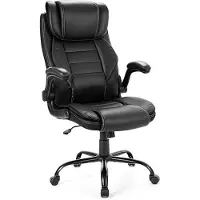 StarTech.com Ergonomischer Chefsessel - Bürostuhl für große und schwere Personen - Belastbar bis 180 kg - Hohe Rückenlehne mit verstellbarer Kopfstütze - Lendenstütze - Breiter Drehstuhl mit Rollen - Schwarz