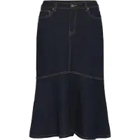 Culture Jeansrock "Damen Denimrock CUhalle", Damen, Gr. 40, blau (rinse wash), Obermaterial: 70% Baumwolle CO. 28% Polyester PES. 2% Elasthan EL., Röcke Jeansrock