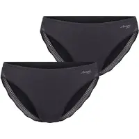 Sloggi Slip "GO Blush High Leg 2P", Damen, Gr. XS, schwarz, Microfaser, Obermaterial: 90% Polyamid, 10% Elasthan, Unterhosen Slip, mit Spitzendetails