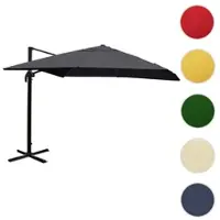 Mendler Gastronomie-Ampelschirm HWC-A96, Sonnenschirm, 3x4m (Ø5m) Polyester/Alu 26kg anthrazit ohne Ständer