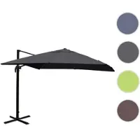 Mendler Gastronomie-Ampelschirm HWC-A96, Sonnenschirm, 3x3m (Ø4,24m) Polyester/Alu 23kg anthrazit ohne Ständer, drehbar
