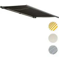 Mendler Elektrische Kassettenmarkise T124, Markise Vollkassette 5x3m Polyester anthrazit, Rahmen grau
