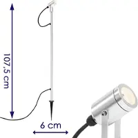 Konstsmide LED Gartenspot Monza 107 cm – 3000 K Metallic-Grau