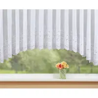 Stickereien Plauen Gardine "Alena" Kräuselband 1 Stk. tlg. veredelt mit echter Plauener Spitze Stickerei