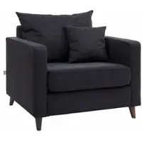 Home affaire Sessel "Renesse", schwarz, B:92cm H:74cm T:90cm, Luxus-Microfaser ALTARA NUBUCK (100% Polyester);Samtvelours 100% Polyester, Sessel, Sessel, lose Kissen, Keder an Sitzkissen