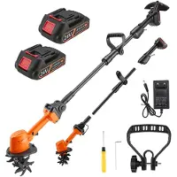 StarTech.com Bodenfräse und Kultivator - 2-in-1 Elektro-Gartenfräse - Kabellos - 21 V - Teleskopgriff - Zum Lockern und Furchenziehen - Orange