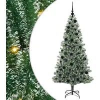 Syfax Künstlicher Weihnachtsbaum beschneit mit LED Licht 180 cm