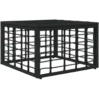 vidaXL Garten-Fußhocker Schwarz Poly-Rattan