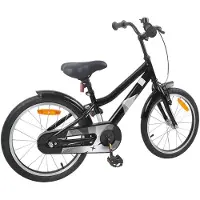 vidaXL Kinderfahrrad 18 Zoll für 5-7 Jahre alt Schwarz